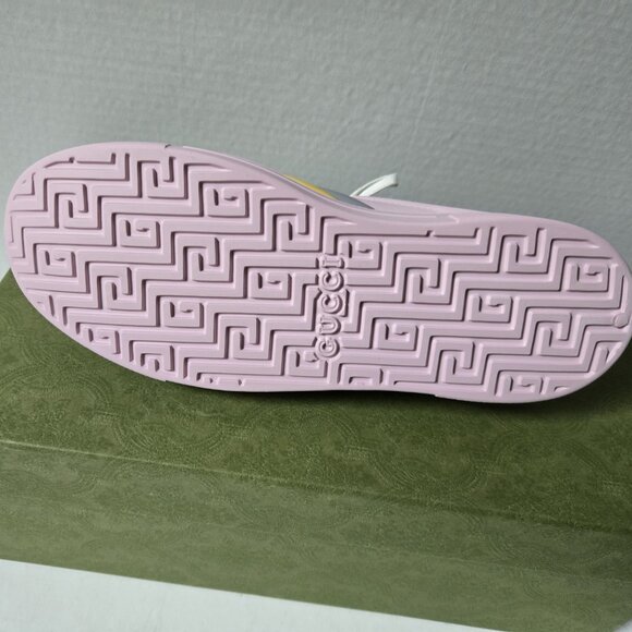 NIB Gucci Ace web pink rubber platform mule sneakers IT 38/ US 8 - Picture 5 of 9